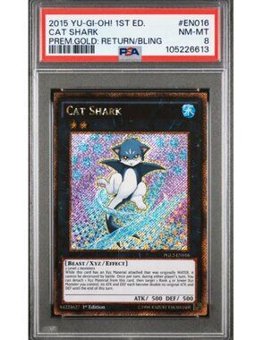 YU-GI-OH 2015 PREMIUM GOLD CAT SHARK EN016 HOLO RARE 1ST EDITION PSA 10 CARD